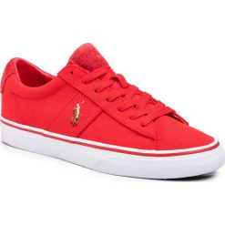 Tenisówki Polo Ralph Lauren Sayer 816749369007. Czerwone półbuty męskie Polo Ralph Lauren, bez wzorów, bez zapięcia. W wyprzedaży za 239,00 zł.