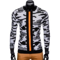 Bluza męska bez kaptura B808 - szara. Szare bluzy męskie Ombre Clothing, s, bez wzorów, z bawełny, z okrągłym kołnierzem, bez rękawów, bez kaptura. Za 39,00 zł.