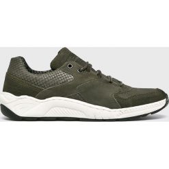Bullboxer - Buty. Zielone buty sportowe męskie marki Bullboxer, ze skóry, na sznurówki. Za 339,90 zł.