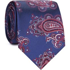 Krawat jedwabny KWWR000391. Niebieskie krawaty męskie Giacomo Conti, bez wzorów, z jedwabiu, eleganckie. Za 129,00 zł.