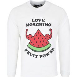 Bluza Love Moschino. Białe bluzy męskie Love Moschino, m, bez wzorów, z włoskim kołnierzykiem, bez rękawów, bez kaptura. Za 929,00 zł.