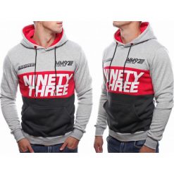 Bluza męska z kapturem szara Recea. Szare bluzy męskie Recea, xl, bez wzorów, z bawełny, z kapturem, bez rękawów, z kapturem. Za 79,90 zł.