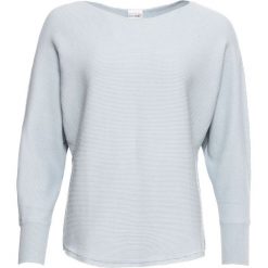 Sweter w prążek "oversize" bonprix pudrowy niebieski melanż nowy. Fioletowe swetry damskie bonprix, bez wzorów, bez rękawów, bez kaptura. Za 79,99 zł.