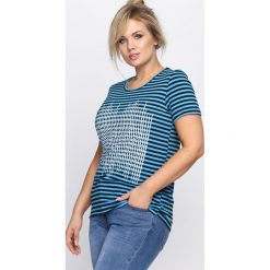 Niebieski T-shirt Serve It Up. Niebieskie t-shirty damskie marki Born2be, xxl. Za 19,99 zł.