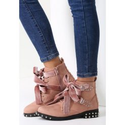 Buty zimowe damskie: Różowe Botki Selenology