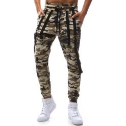 Joggery męskie: Spodnie męskie joggery camo beżowe (ux1130)