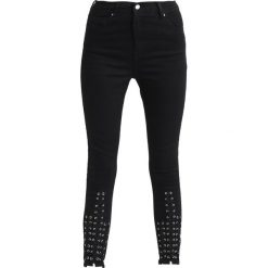 Topshop LATTICE Jeansy Slim Fit black. Czarne rurki damskie marki Topshop. W wyprzedaży za 144,50 zł.