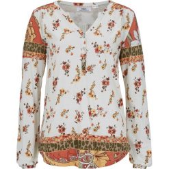 Tunika shirtowa, długi rękaw bonprix biel wełny wzorzysty. Białe tuniki damskie bonprix, bez wzorów, z wełny, bez kołnierzyka, z długim rękawem. Za 59,99 zł.