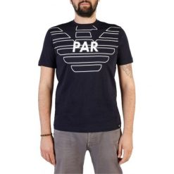 Emporio Armani koszulka męska M niebieska. Niebieskie koszulki męskie Emporio Armani, m, z nadrukiem, bez kołnierzyka, bez rękawów. Za 249,00 zł.