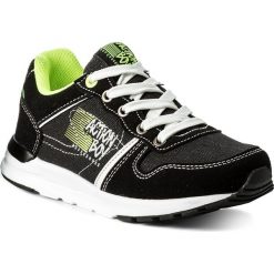 Sneakersy ACTION BOY - CP40-7298 Czarny. Czarne trampki chłopięce Action Boy, bez wzorów, ze skóry ekologicznej, na sznurówki. W wyprzedaży za 44,99 zł.