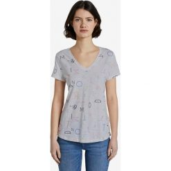 Tom Tailor Denim Koszulka Szary. Szare koszulki damskie TOM TAILOR DENIM, l, bez wzorów, z bawełny, bez kołnierzyka. Za 83,95 zł.