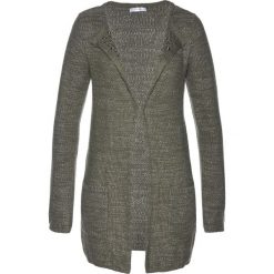 Sweter rozpinany bonprix ciemnooliwkowo-srebrny. Zielone kardigany damskie marki bonprix. Za 49,99 zł.