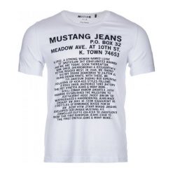 T-shirty męskie: Mustang T-Shirt Męski M Biały