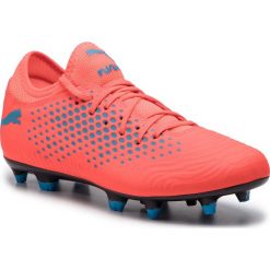 Buty PUMA - Future 19.4 Fg/Ag 105545 01 Red Blast/Bleu Azur. Czerwone buty sportowe męskie Puma, ze skóry ekologicznej, bez zapięcia, do piłki nożnej. W wyprzedaży za 159,99 zł.