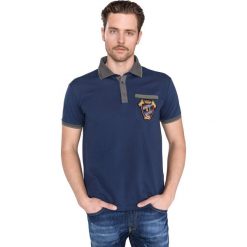 Trussardi Jeans Polo Koszulka Niebieski. Niebieskie podkoszulki męskie Trussardi Jeans, xxl, z aplikacjami, z bawełny, bez rękawów. Za 352,95 zł.