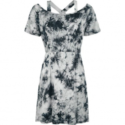 Innocent Saga Tie Dye Sukienka szary. Szare sukienki na komunię Innocent, xxl, z nadrukiem, z kołnierzem typu carmen, oversize. Za 79,90 zł.