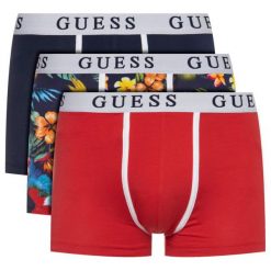 Komplet 3 par bokserek Guess U02G09 JR003. Bokserki męskie Guess, z aplikacjami, z elastanu. Za 179,00 zł.