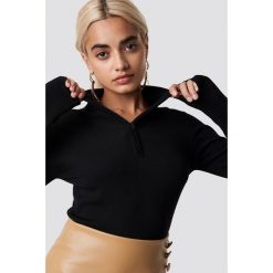 NA-KD Trend Sweter z suwakiem - Black. Czarne swetry klasyczne damskie NA-KD Trend, z materiału. Za 141,95 zł.