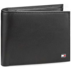 Duży Portfel Męski TOMMY HILFIGER - Eton Cc Flap And Coin Pocket AM0AM00652 002. Czarne portfele męskie marki TOMMY HILFIGER, bez wzorów, ze skóry. Za 299,00 zł.
