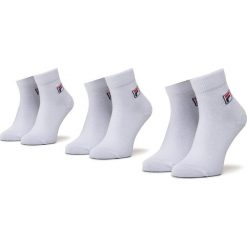 Zestaw 3 par wysokich skarpet unisex FILA - Barcode F1392D White 300. Białe skarpetki damskie Fila, bez wzorów, z elastanu. Za 35,99 zł.