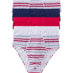 Slipy maxi bonprix biały + czerwony granatowy + kobaltowy w paski. Białe slipy męskie bonprix, m, w paski. Za 49,95 zł.