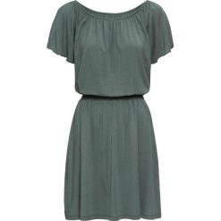 Sukienka shirtowa bonprix zielony eukaliptusowy. Zielone sukienki damskie bonprix, bez wzorów, bez kołnierzyka, bez rękawów. Za 74,99 zł.