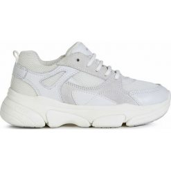 Geox - Buty. Białe koturny damskie Geox, z okrągłym noskiem, na sznurówki. Za 349,90 zł.