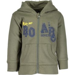 Bluza w kolorze khaki. Brązowe bluzy niemowlęce BLUE SEVEN Kids, z aplikacjami, z bawełny, bez rękawów, bez kaptura. W wyprzedaży za 39,95 zł.