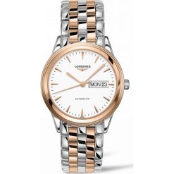 LONGINES Flagship L4.899.3.92.7. Białe zegarki męskie marki LONGINES, złote. Za 6860,00 zł.