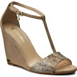 Sandały damskie: Sandały SOLO FEMME – 26410-32-G08/G46-07-00 Taupe/Wąż Złoty