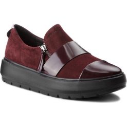 Półbuty GEOX - D Kaula F D84ANF 022BC C7357 Dk Burgundy. Czerwone creepersy damskie Geox, z materiału, na koturnie. Za 429,00 zł.