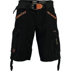 Bermudy "Paquebot" w kolorze czarnym. Czarne spodenki i szorty męskie Geographical Norway Men, s, w paski, ze skóry. W wyprzedaży za 128,95 zł.