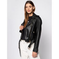 Kurtka skórzana Trussardi Jeans 56S00467. Czarne kurtki damskie Trussardi Jeans, s, bez wzorów, z jeansu, bez kaptura. Za 849,00 zł.