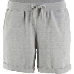 Spodenki dresowe bonprix jasnoszary melanż. Szare spodnie damskie bonprix, z dresówki. Za 37,99 zł.