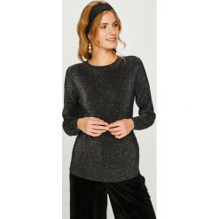 Answear - Sweter. Czarne swetry klasyczne damskie ANSWEAR, l, z dzianiny, z okrągłym kołnierzem. W wyprzedaży za 89,90 zł.