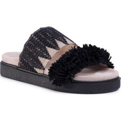 Klapki INUIKII - Women Raffia 70104-18 Black. Czarne klapki damskie Inuikii, bez wzorów, ze skóry, bez obcasa. Za 889,00 zł.