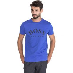 BOSS Koszulka Niebieski. Niebieskie podkoszulki męskie Boss, xxl, z nadrukiem, z bawełny, krótkie. Za 268,95 zł.