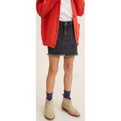 Mango Kids - Spódnica dziecięca Sue 104-164 cm. Szare spódniczki dziewczęce Mango Kids, na co dzień, bez wzorów, z bawełny, mini, proste. W wyprzedaży za 35,90 zł.