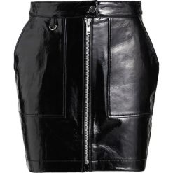 Minispódniczki: Samsøe & Samsøe GUILERA SKIRT Spódnica skórzana black