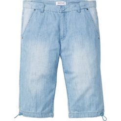 Długie bermudy dżinsowe z letniego denimu Regular Fit bonprix niebieski "bleached”. Niebieskie spodenki i szorty męskie bonprix, na lato, m, w paski, z jeansu, długie. Za 44,99 zł.