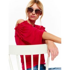 BLUZA DAMSKA COLD SHOULDER. Szare bluzy rozpinane damskie Top Secret, na lato. Za 29,99 zł.