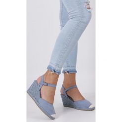 Niebieskie sandały espadryle na koturnie z zakrytymi palcami big star dd274a170. Niebieskie koturny damskie BIG STAR, bez wzorów, ze skóry, eleganckie, bez obcasa, na koturnie, bez zapięcia. Za 169,99 zł.