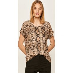 Only - Top. Brązowe bluzki damskie ONLY, s, bez wzorów, z elastanu, casualowe, z okrągłym kołnierzem, z krótkim rękawem. W wyprzedaży za 54,90 zł.