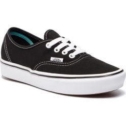 Tenisówki VANS - Comfycush Authent VN0A3WM7VNE1 (Classic) Black/True Whit. Czarne półbuty damskie Vans, bez wzorów, z gumy, bez obcasa, na płaskiej podeszwie, bez zapięcia. W wyprzedaży za 239,00 zł.