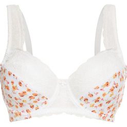 Biustonosz minimizer na fiszbinach bonprix ecru w kwiaty. Białe biustonosze bonprix, z aplikacjami. Za 54,99 zł.