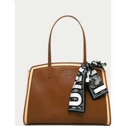Love Moschino - Torebka. Pomarańczowe torby damskie na zakupy Love Moschino, w paski, ze skóry ekologicznej, na ramię, duże, bez dodatków. Za 899,90 zł.