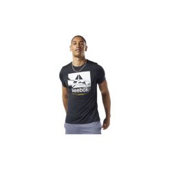 T-shirty z krótkim rękawem Reebok Sport Koszulka Workout Ready ACTIVCHILL Graphic. Czarne koszulki męskie Reebok Sport, s, bez wzorów, sportowe, bez kołnierzyka, z krótkim rękawem, krótkie. Za 129,00 zł.