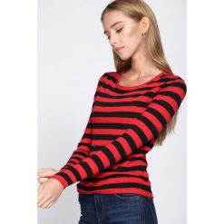 Czarno-Czerwony Sweter Business Trip. Czerwone swetry damskie marki Born2be, xs, w paski, bez rękawów, bez kaptura. Za 29,99 zł.