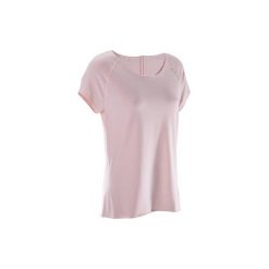 Koszulka do jogi krótki rękaw damska. Czerwone t-shirty damskie DOMYOS, xs, z bawełny. Za 39,99 zł.