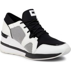 Sneakersy MICHAEL MICHAEL KORS - Liv Trainer 43R0LVFS1D Blk/Opticwht. Czarne półbuty damskie MICHAEL Michael Kors, bez wzorów, ze skóry ekologicznej, bez obcasa, na koturnie, bez zapięcia. Za 779,00 zł.